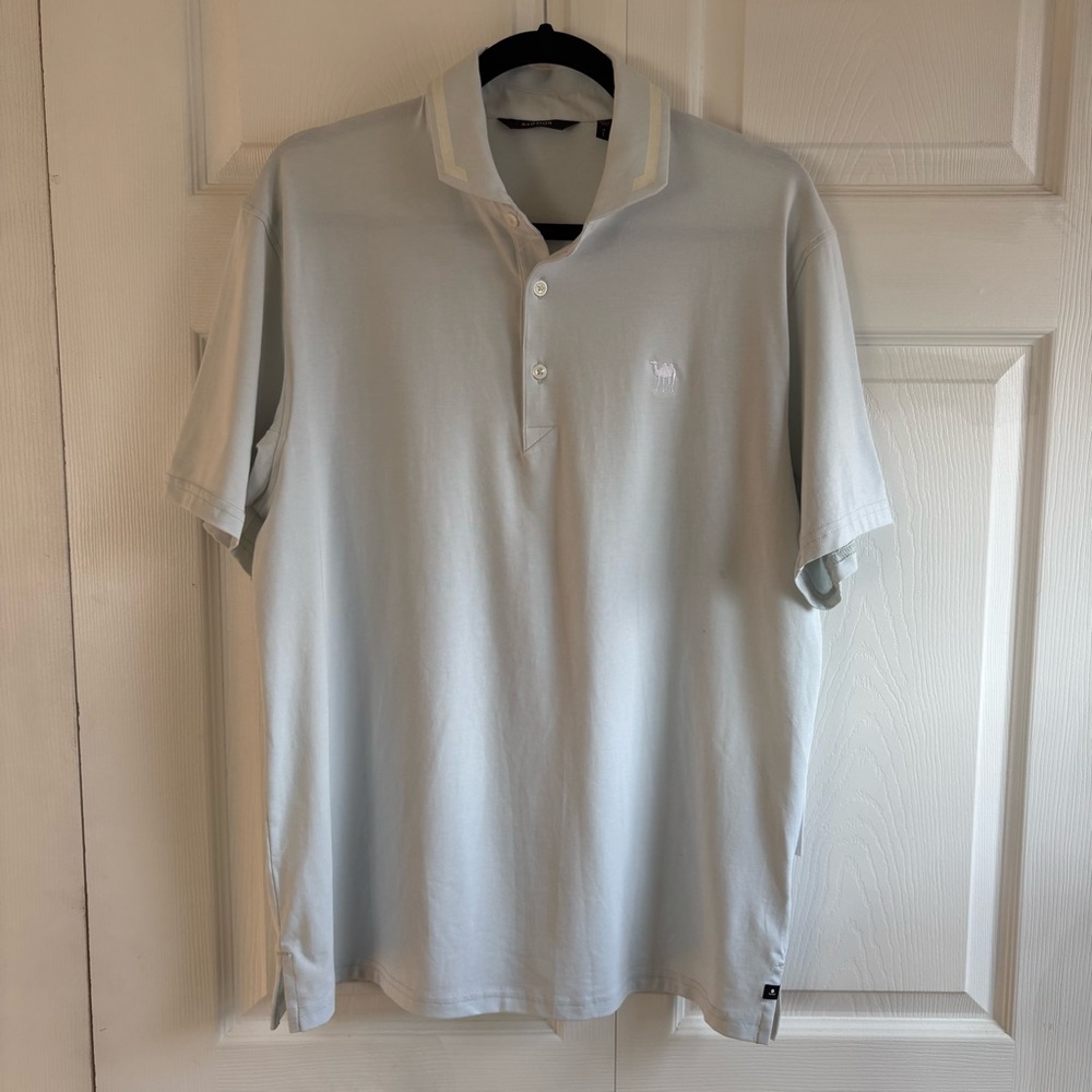 Radmor Hudson Recycled Polo Light Blue Breathable UPF50 Cotton Golf Preppy L
